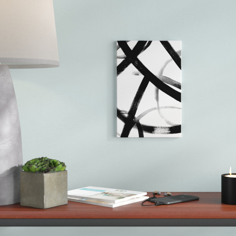 Monochrome Ripple II by Grace Popp - Painting, 30cm H x 20cm W, Wrapped Canvas