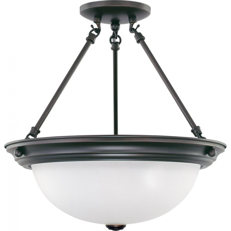 Plafonnier semi-encastré 3 lumières 15,25 po Yvonne, Non