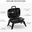 Barbecue au charbon de 35,5 cm (14 po) - Portable pour les grillades en plein air, le camping, les pique-niques, émaillé, ventilé, pieds pliables, surface de cuisson de 1550 cm² (223 po²), barbecue de table noir de 35,5 cm (14 po), revêtement émaillé, ventilation, pour des grillades réussies