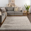 Tapis à poil long performance gris clair, beige et ivoire Makenna-723129570