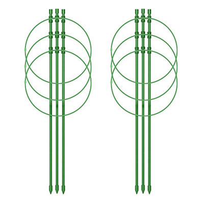 2 PCS support de plante treillis de jardin, cages de soutien de plantes, cages à tomates, anneau de support de plantes de jardin en métal, treillis de plantes, piquets de plantes pour tomate, plante grimpante, fleur, semis