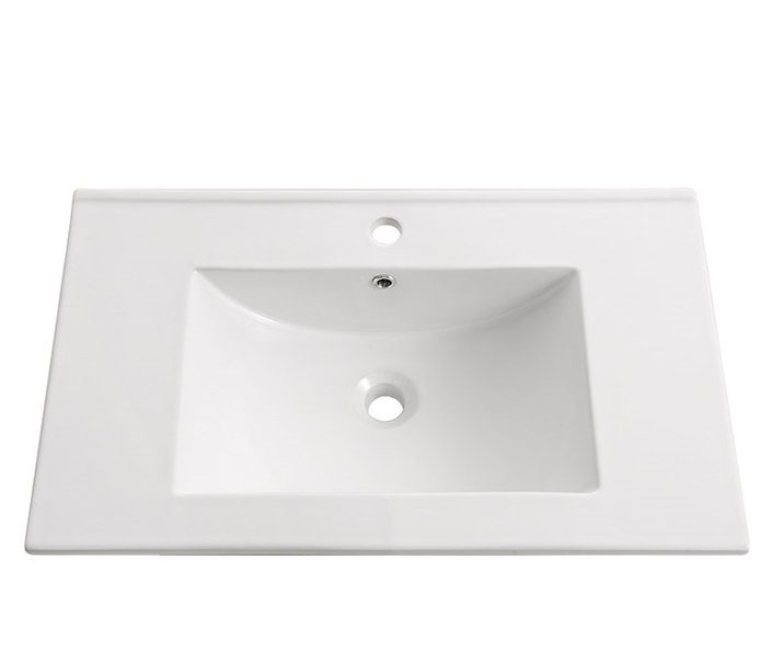 Allier Ceramic Rectangular Drop-In Bathroom Sink with Overflow