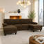 4 Seater Fabric Chaise End Sofa-2038624076