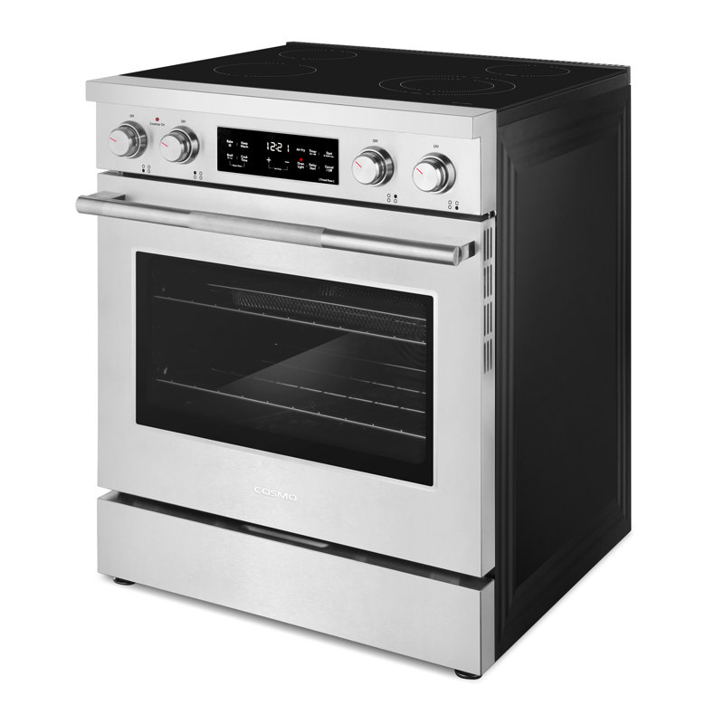 Cosmo 30 in. Stellar Collection 4.8 cu. ft. Electric Range, 4 Burner Ceramic Glass Cooktop, Convection Oven, Stainless Steel