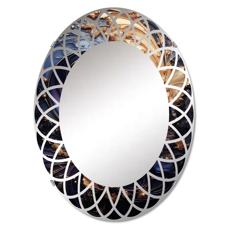 Gariguette - Miroir mural moderne ovale, 30 po x 20 po