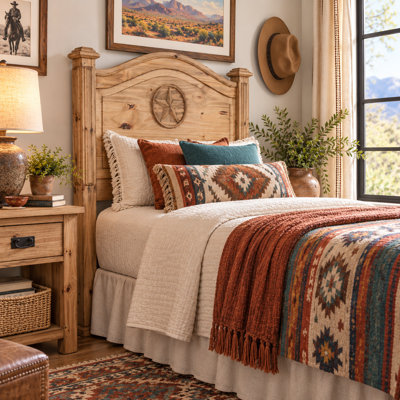 High Plains Honey Pine Solid Wood Headboard