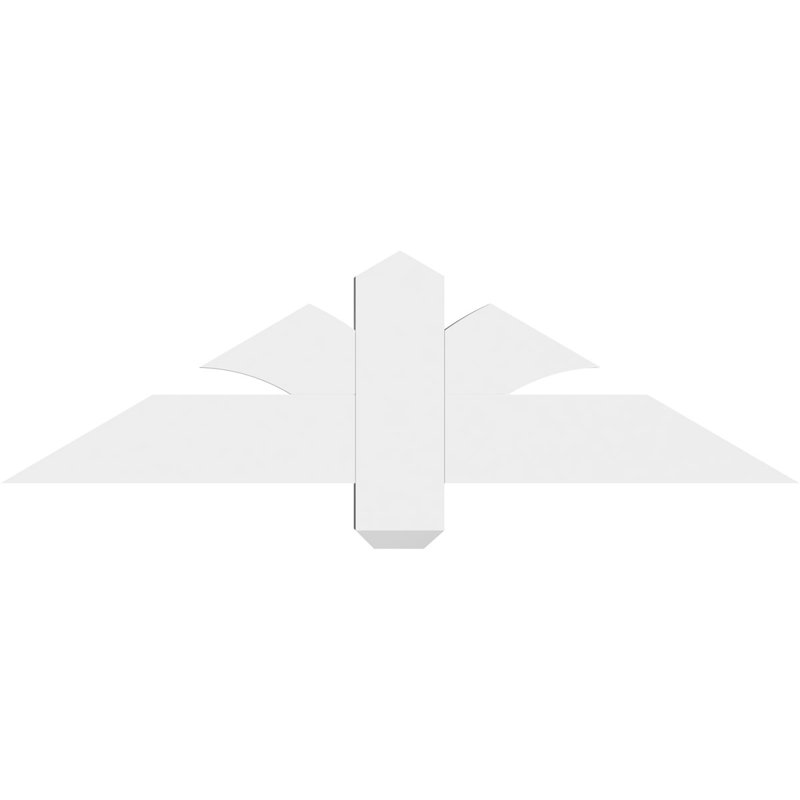 Redmond Architectural Grade PVC Gable Bracket, 10.5" H x 36" W (Pitch: 7/12), 2" D x 4" F