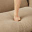 Canapé convertible en tissu Boucle avec accoudoirs distinctifs et repose-pieds amovible, pieds cylindriques enveloppés de tissu d'ameublement-1923526739