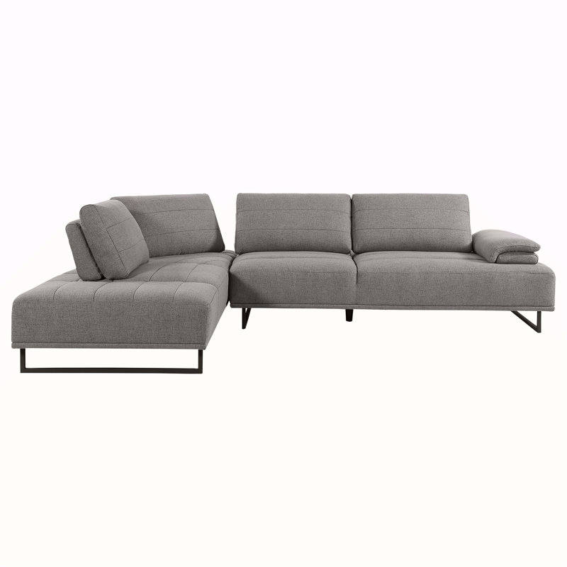 Canapé modulaire en L Harnal taupe avec dossier réglable