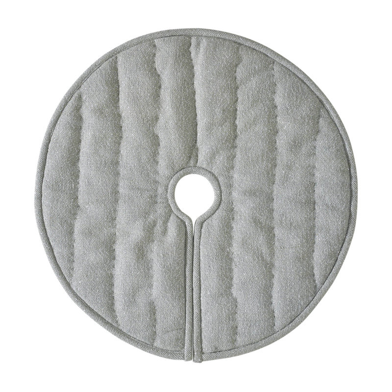 24" Dove Grey Cotton Burlap Snowflake Tree Skirt