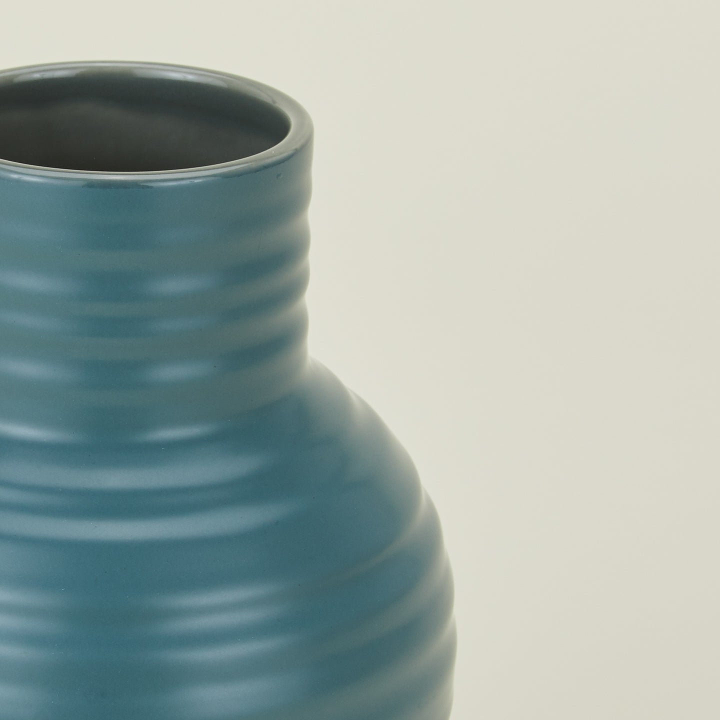 Essential Stoneware Table Vase, Blue, 7.5" H x 5.25" W x 5.25" D