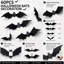 60 pièces de décorations murales en forme de chauve-souris 3D d'Halloween, autocollants amovibles en PVC
