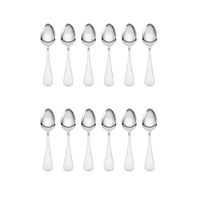 Wallace Continental Hammered 65-Piece 18/10 Stainless Steel Flatware Set, Service for 12