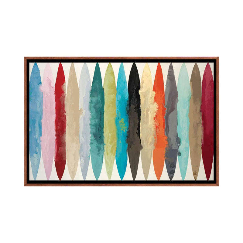 « EBB & Flow » par Randy Hibberd-impression, Toile avec cadre en bois brun classique, Pas de tapis