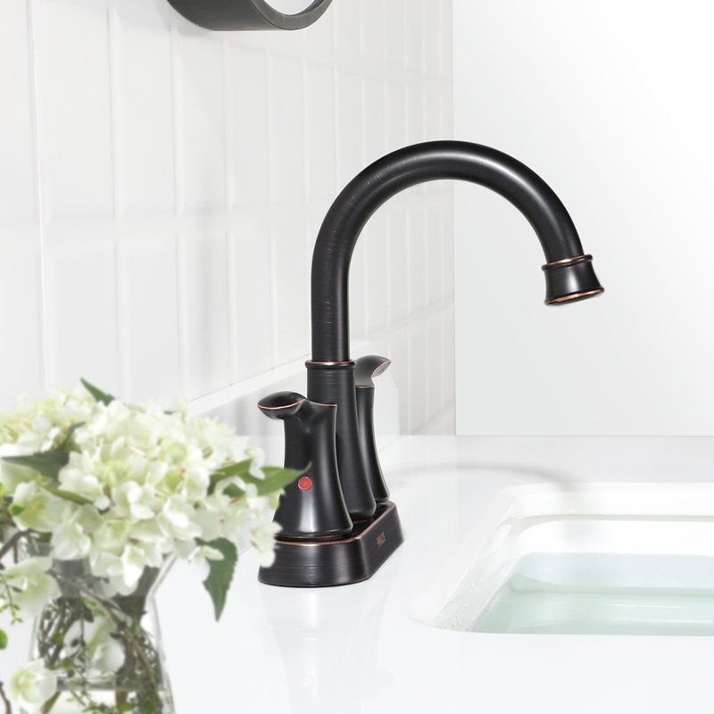 Centerset 2-handle Bathroom Faucet with Drain Assembly, Oil Rubbed Bronze