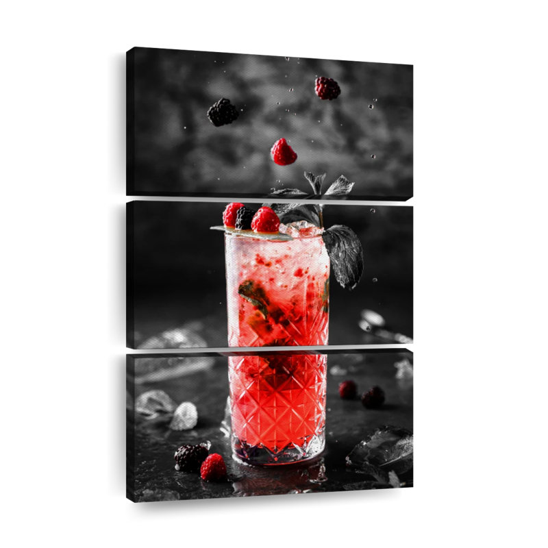 Cocktail Pop Berry Cocktail 3 pièces, H 57 po x l 36 po x P 1 po