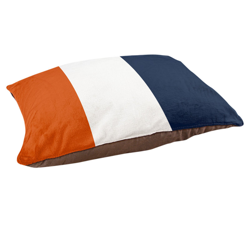 Oreiller Syracuse, Grand (l 40 po x P 30 po x H 6,5 po), Orange et bleu marine