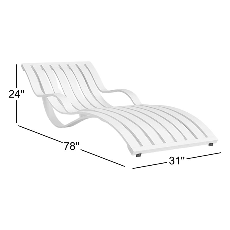 Méridienne simple 79 po Hareton, Blanc