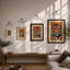 Tiger Face Direct Geometric - Framed Print-689294558-689294556