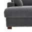 Chaise longue surdimensionnée en velours côtelé gris avec accoudoirs et coussins décoratifs Bentura-1650245304-1650880634