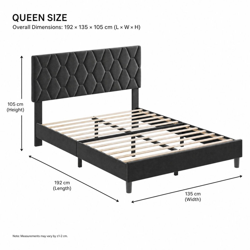 Bed, European Single (90 x 200 cm), Grey
