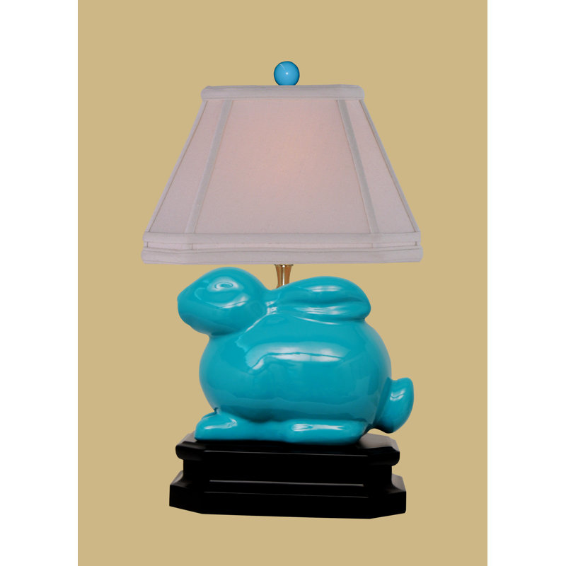 Brunelle Porcelain Table Lamp, Turquoise Blue