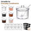 Ensemble de 20 pots à épices transparents avec couvercles, cuillères et étiquettes