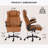 Ergonomic Office Chair,Executive Computer Chair With  Flip-Up Armrests Brown Leather-117670125
