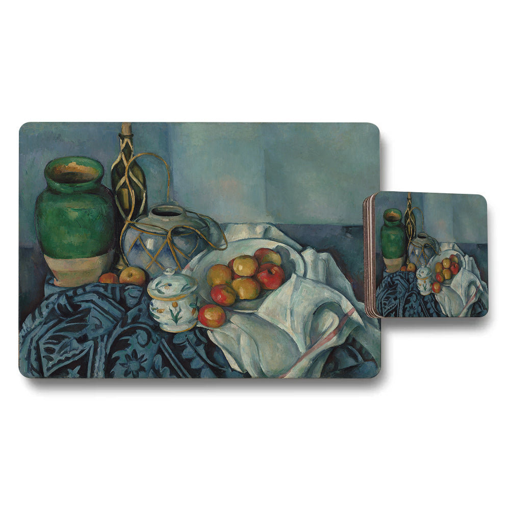 Placemat And Coaster Set Still Life Fruit And Vase Artwork