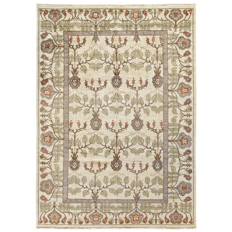 Floral Beige Oushak 8'9" x 12'4"