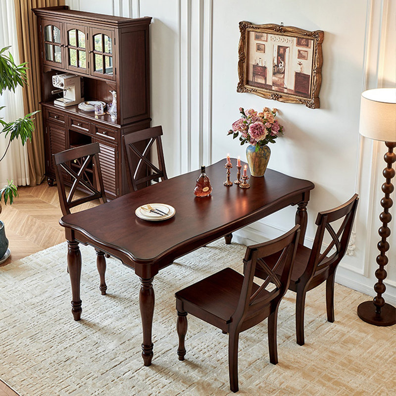 Antique solid wood table set