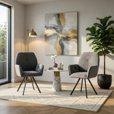Fauteuil pivotant en velours de 25 po Karimah