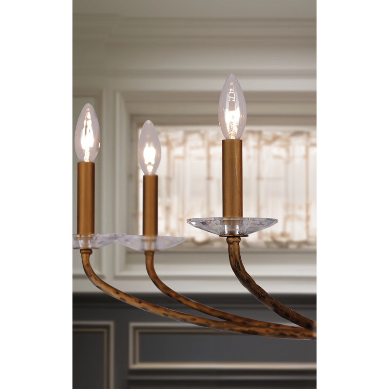 Minka Lavery Atella - 12 Lights Chandelier In Ashen Gold Finish, 6, 18.13" H x 32" W x 32" D
