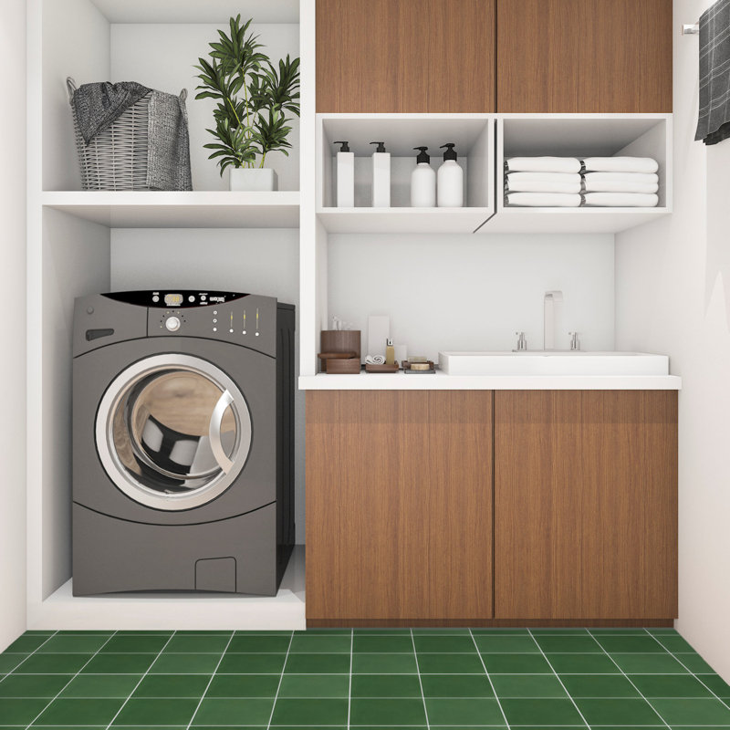 Solid 8" x 8" Cement Wall & Floor Tile, Rainforest