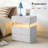 Modern LED Nightstand With 3 Drawers - Bedside Table With Soft Glow Lighting-1284056838