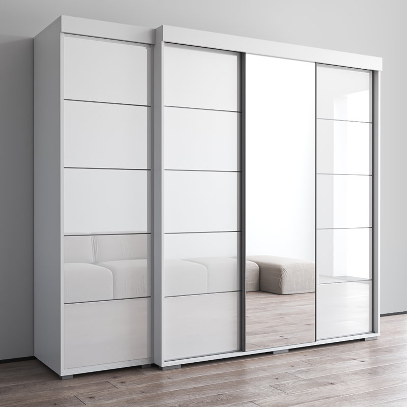 Armoire 94,1 "avec 1 miroir Aria, Blanc