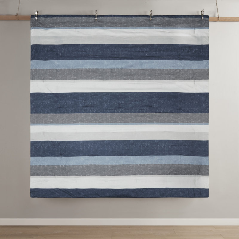 Full Size Blue and Gray Microfiber 7-Piece Bed in a Bag Set