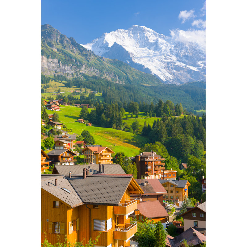 Wengen Village In Alps by SergiyN - Wrapped Canvas Print, 30cm H x 20cm W