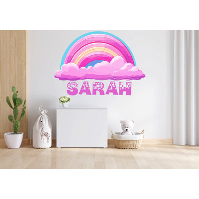 Girls Rainbow Wall Decal, Girls Name Wall Decal, Rainbow Art Kids Room, Rainbow Wall Sticker, Toddler Bedroom Decor, Teen Girl Room 025LU