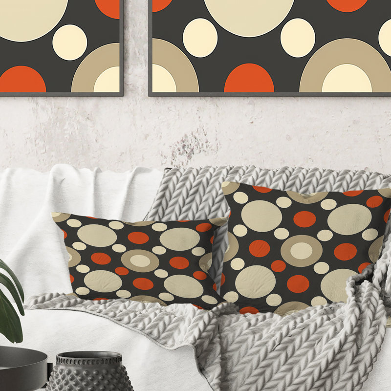 Polka Dot - Glam Throw Pillow, 16"H x16"H