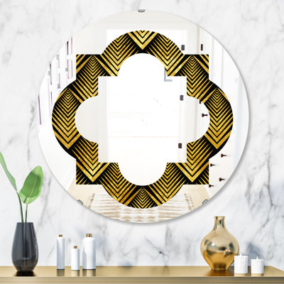 Miroir mural art déco sceau quadrilobe éclectique