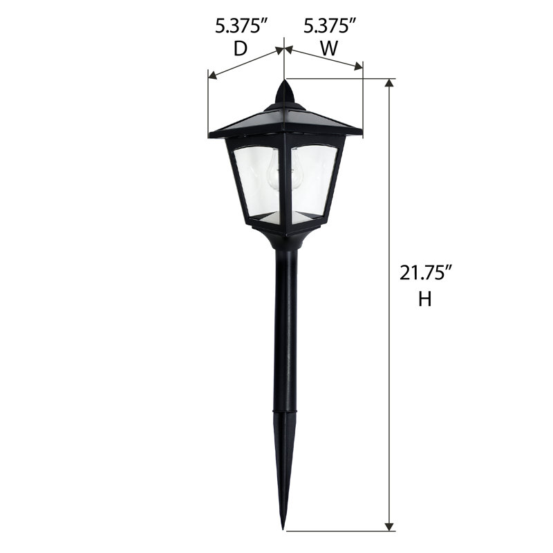 Black Stainless Steel Solar LED Pathway Lights, 4-Pack