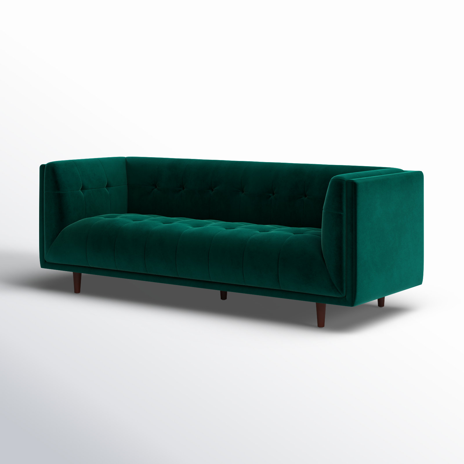 George 82'' Upholstered Sofa, Emerald Green Velvet