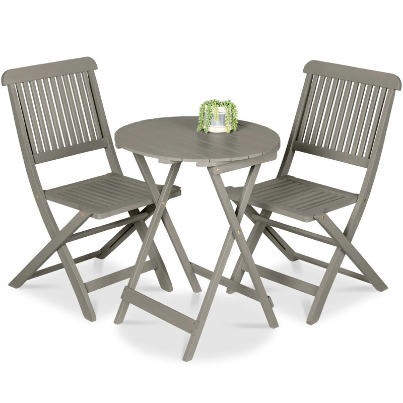 Wood Bistro Set, Gray