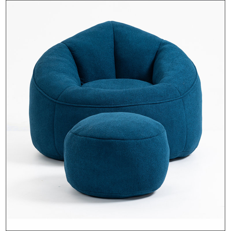 Fauteuil à billes Bedding, Microfibre / microsuède bleu