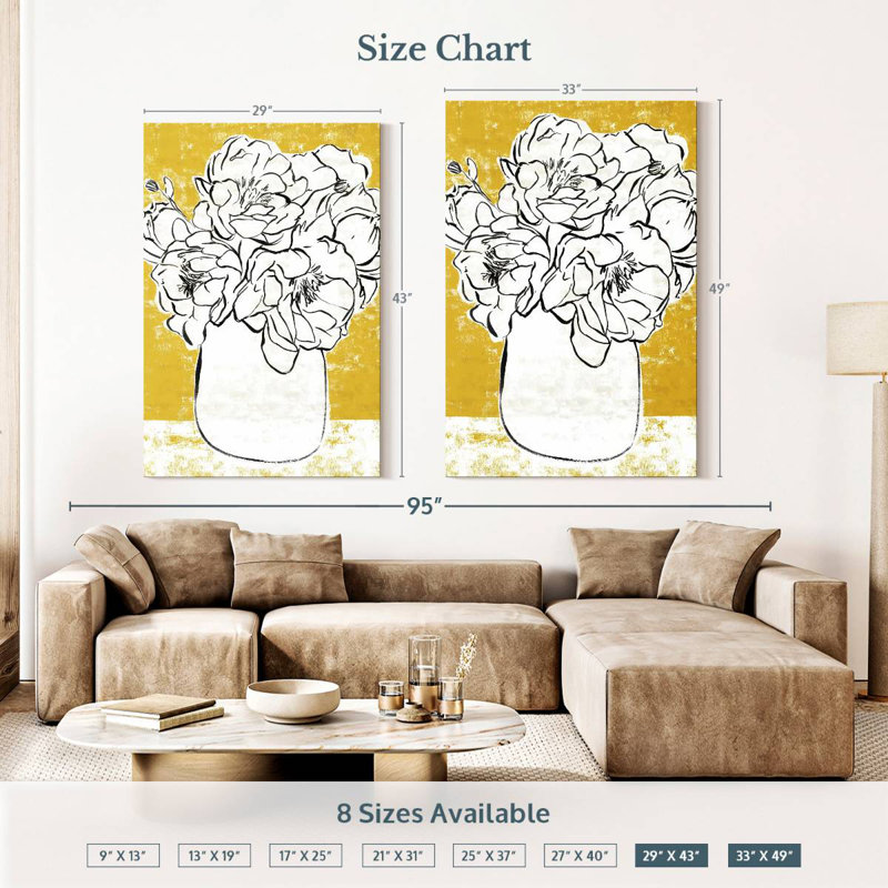 Harnek Golden Peony II, 48" H x 32" W