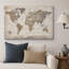 Illustration de carte du monde rustique, photos de bureau, impression sur toile encadrée-130451526-130451527