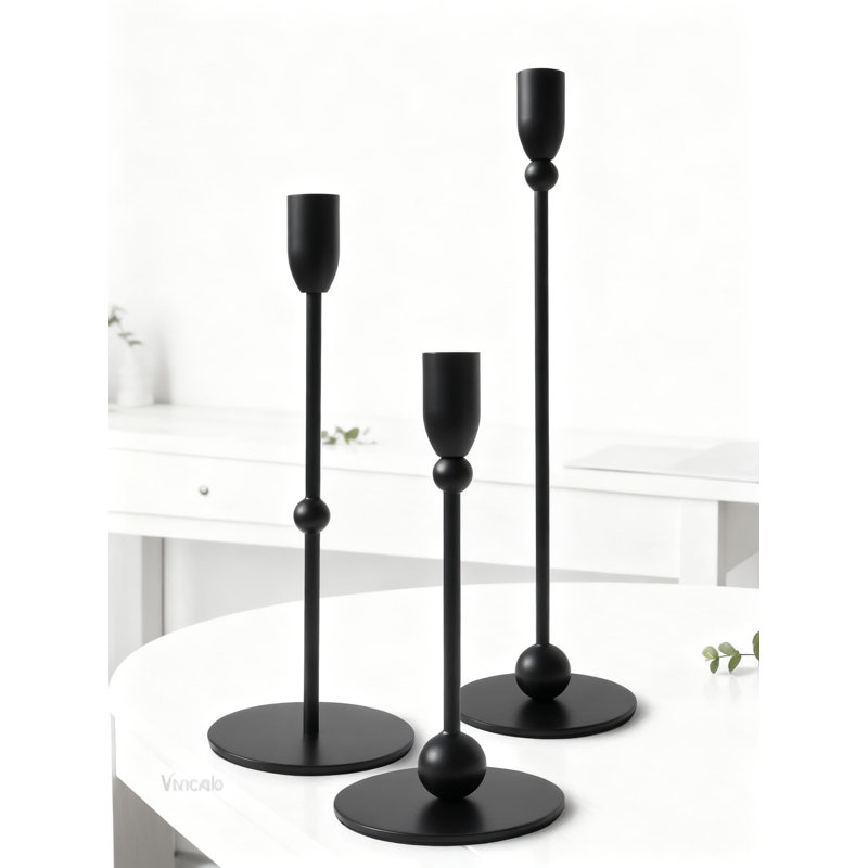 Candlestick Holders Set Of 3, Modern Metal Candle Holders For Table Centerpiece, Rust-Resistant Home Decor For Wedding And Party