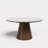 Astraea 59" Round Sintered Stone Dining Table Seats 6 with Walnut Base