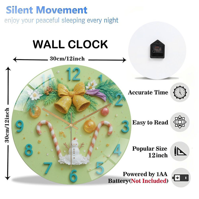 Horloge murale de Noël 12 po